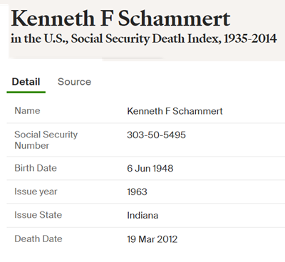 Kenneth Schammert obit info, Class of 1967