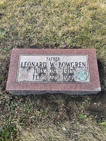 Leonard Bowgren gravestone, Class of 1933