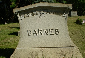 Lewis Barnes gravestone, Township Trustee