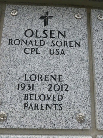Lorene Schavey Olsen gravestone, Class of 1949