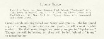 Lucilee Greko Vallis Kramer, from 1930 Aurora yearbook
