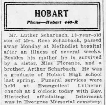 Luther Scharbach obit, Class of 1934