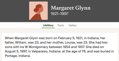 Margaret (Marjory, Margie) Glynn Montgomery, Class of 1938