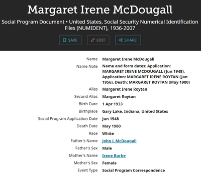 Margaret McDougall Roytan, Class of 1951