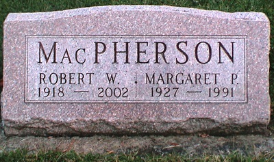 Margaret Pearson MacPherson gravestone, Class of 1945