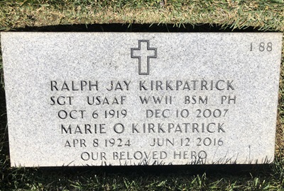 Marie Olga Klicek Kirkpatrick gravestone, Class of 1942