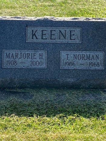 Marjorie Lutz Keene gravestone, Class of 1926
