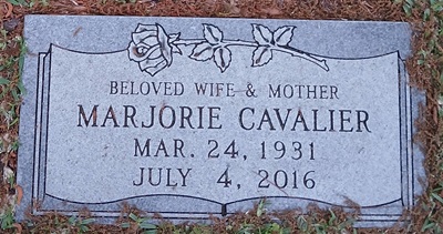 Marjorie Peksenak Cavalier gravestone, Class of 1949