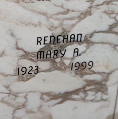 Mary Bosnak Renahan gravestone, Class of 1941