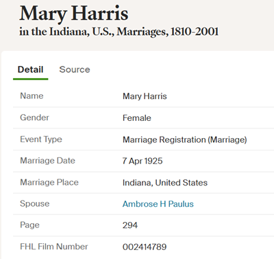 Mary Harris Paulus, Class of 1924