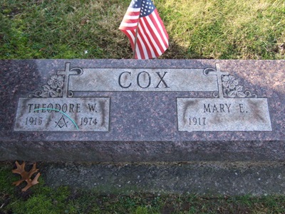 Mary Kinsman Cox gravestone, Class of 1937
