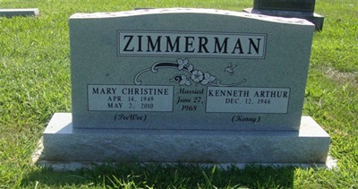 Mary Kreider Zimmerman gravestone, Class of 1967