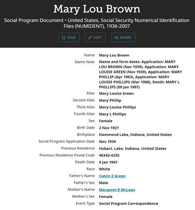 Mary Lou Green Phillips life info, Class of 1940