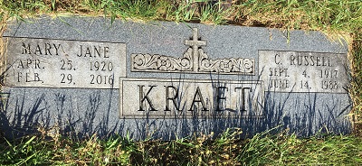 Mary Wininger Kraft gravestone, Class of 1938