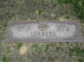 Mildred Lenburg gravestone, Staff
