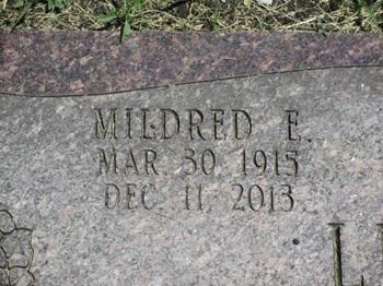 Mildred Lenburg gravestone, Staff
