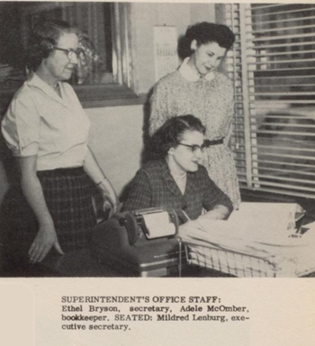 Mildred Lenburg yearbook photo, Staff