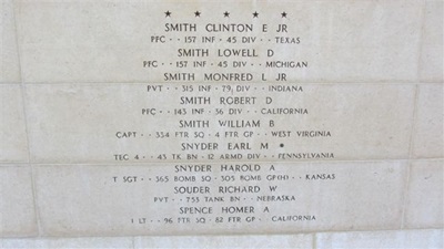 Monfred Smith Jr. memorial wall, Class of 1934