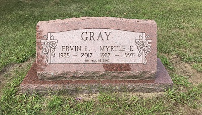 Myrtle Moehl Gray gravestone, Class of 1945