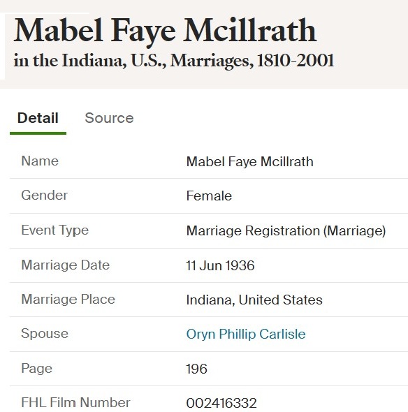 Nancy McIllrath Carlisle Fas mother's remarriage, Class of 1950