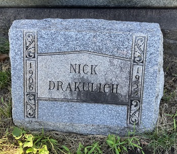 Nick Drachulich (Drakulich) gravestone, Class of 1923