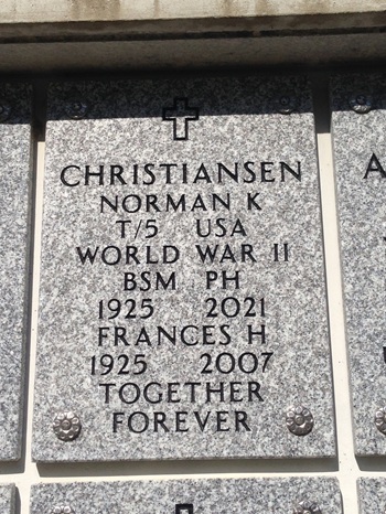 Norman Christiansen gravestone, Class of 1943