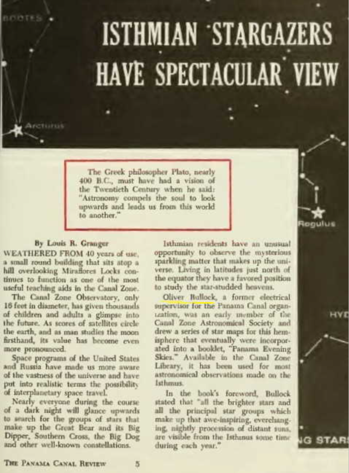 Oliver Bullock magazine article, Class of 1905