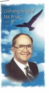 Ova "Mac" Bryant obit program, Class of 1949