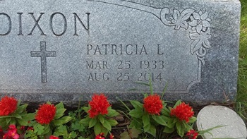 Patricia Collins Dixon gravestone, Class of 1950