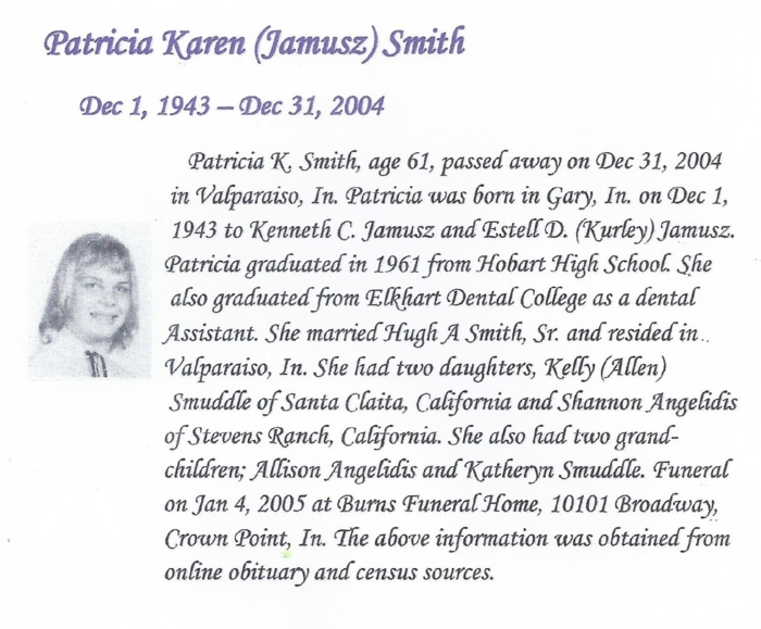 Pat Jarmusz Smith obit, Class of 1961
