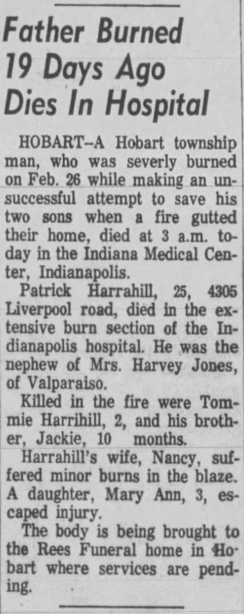 Patrick Harrahill article, Class of 1960