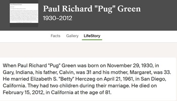 Paul Green life info, Class of 1948