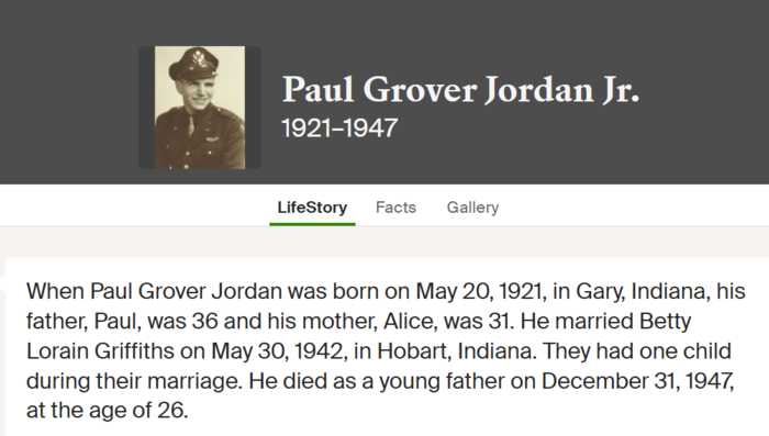 Paul Jordan Jr. marriage info, Class of 1939