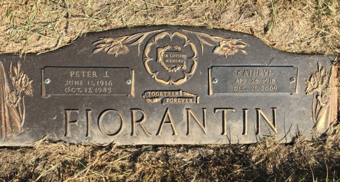 Peter Fiorantin gravestone, Class of 1934