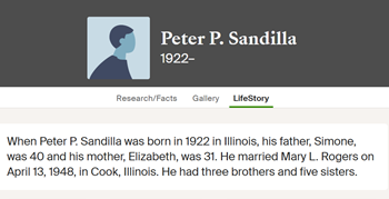 Peter Sandilla life info, Class of 1939