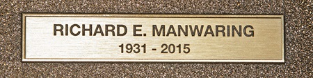 Richard (Dick) Manwaring gravestone plaque, Class of 1949