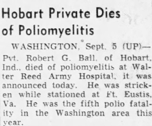 Robert Ball obit article, Class of 1946