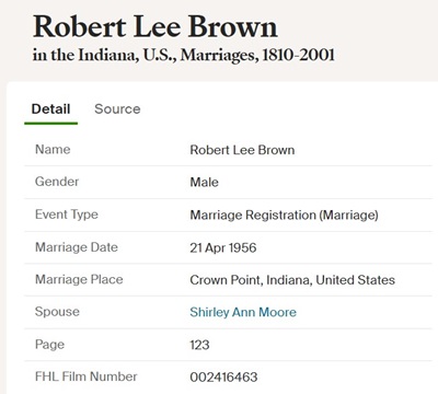 Robert Brown life info, Class of 1951