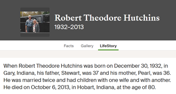 Robert Hutchens life info, Class of 1951
