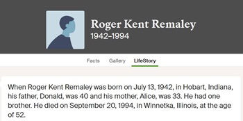 Roger Remaley life info, Class of 1960