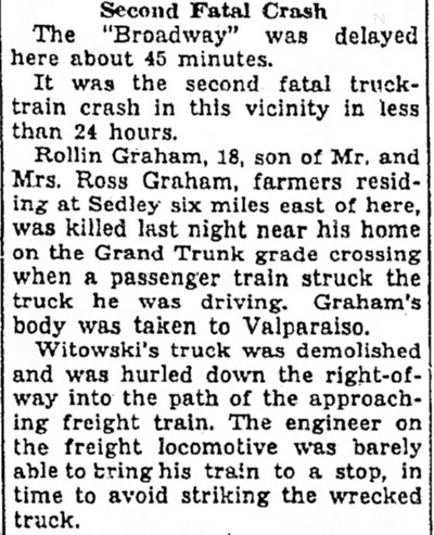 Rollin Graham obituary article, Class of 1937
