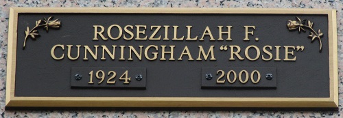 Roseziillah "Rosie" McIntosh Cunningham gravestone, Class of 1943