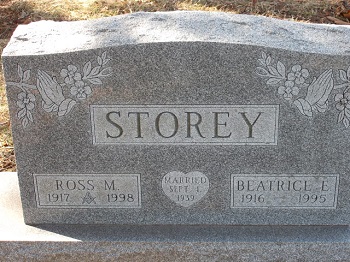 Ross Storey gravestone, Class of 1935