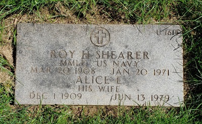 Roy Shearer gravestone, Class of 1927
