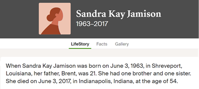 Sandra (Sandy) Jamison Chambers, CLass of 1981
