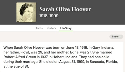 Sarah Virginia Hoover Green, Class of 1935