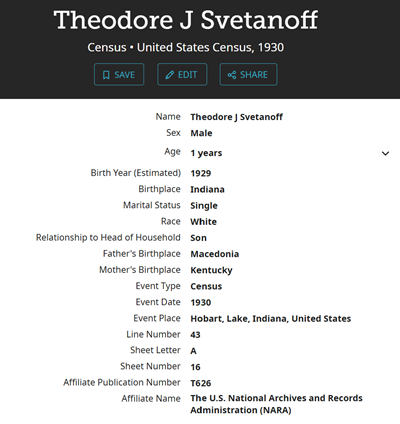 Theodore (Ted) Svetanoff Marshall life info, Class of 1947