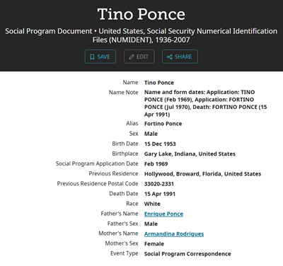 Tino Ponce life info, Class of 1972