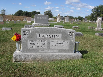 Walter (Wally) Larson gravestone, Class of 1936