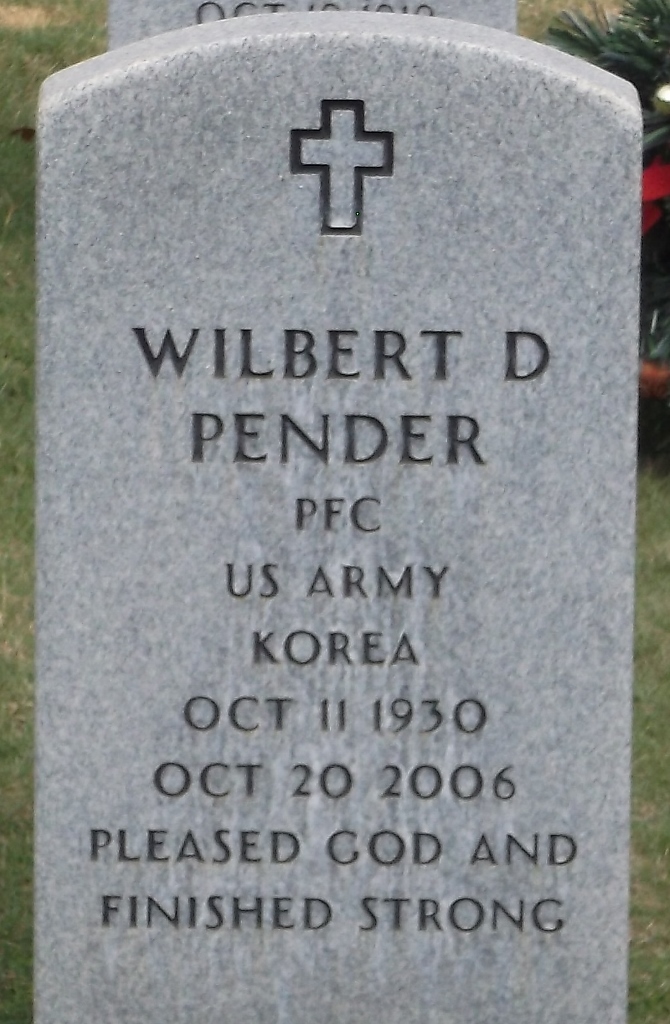 Wilbert Pender gravestone, Class of 1948